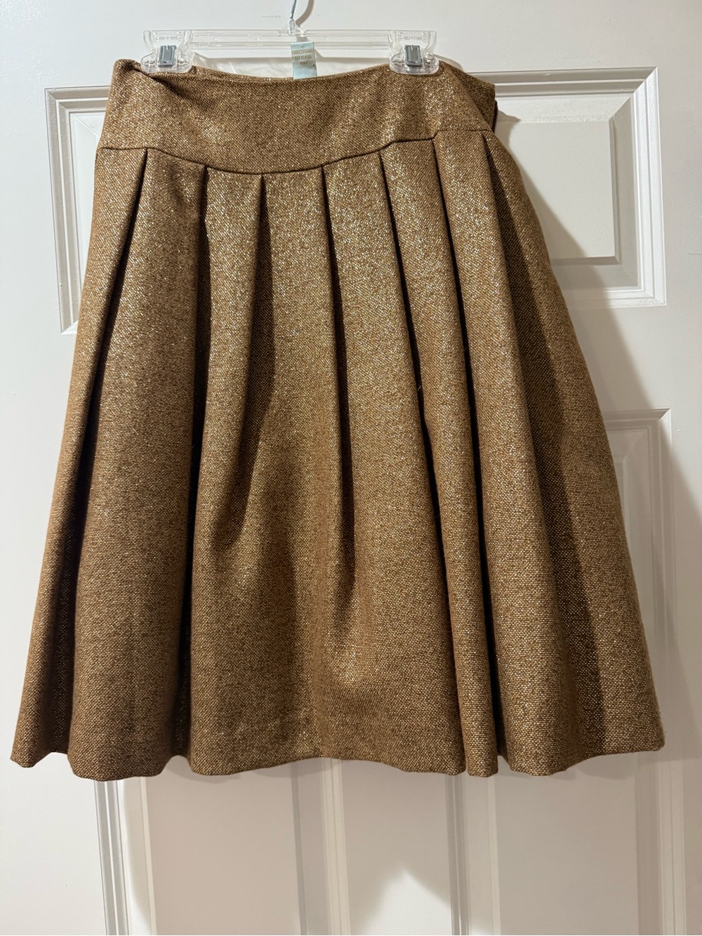 Tracy Reese Metallic Brown Pleated Circle Skirt
